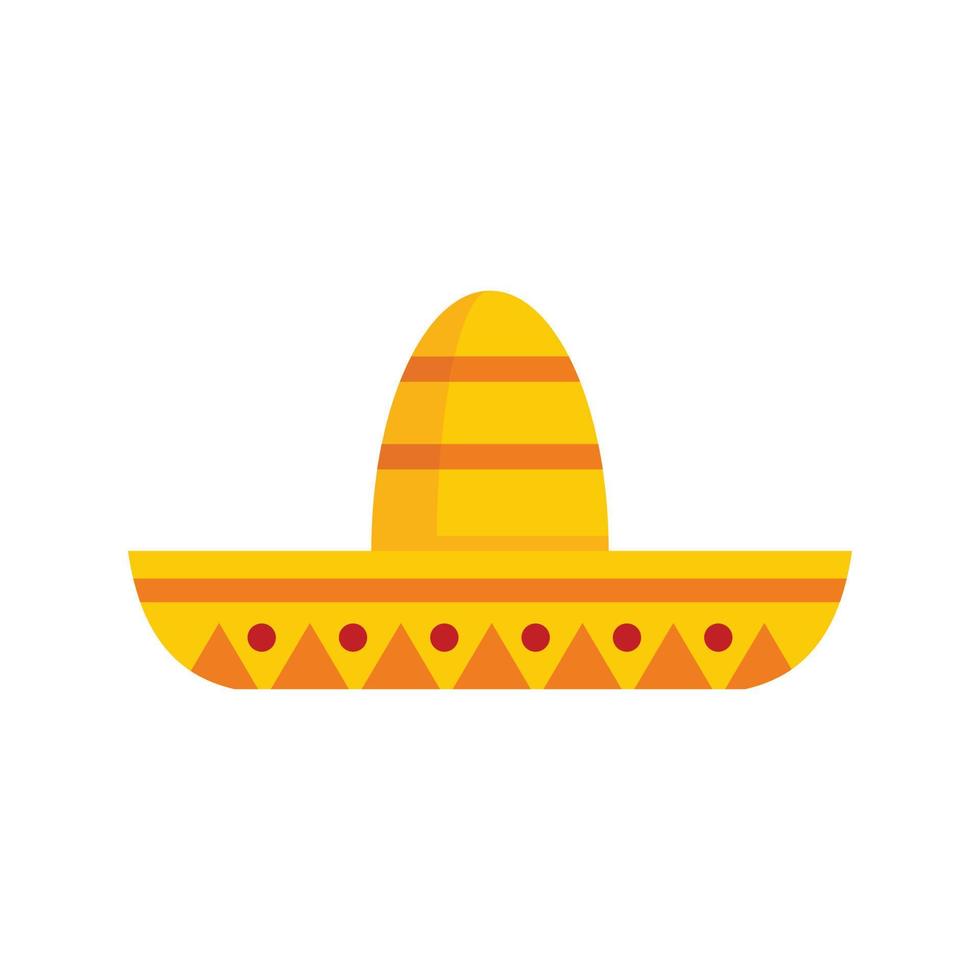 Flacher isolierter Vektor der mexikanischen Sombrero-Ikone