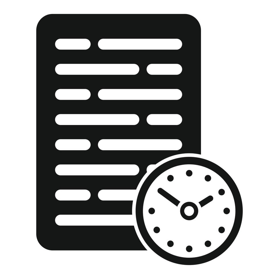 Papierzeit-Symbol einfacher Vektor. Uhrenprojekt vektor