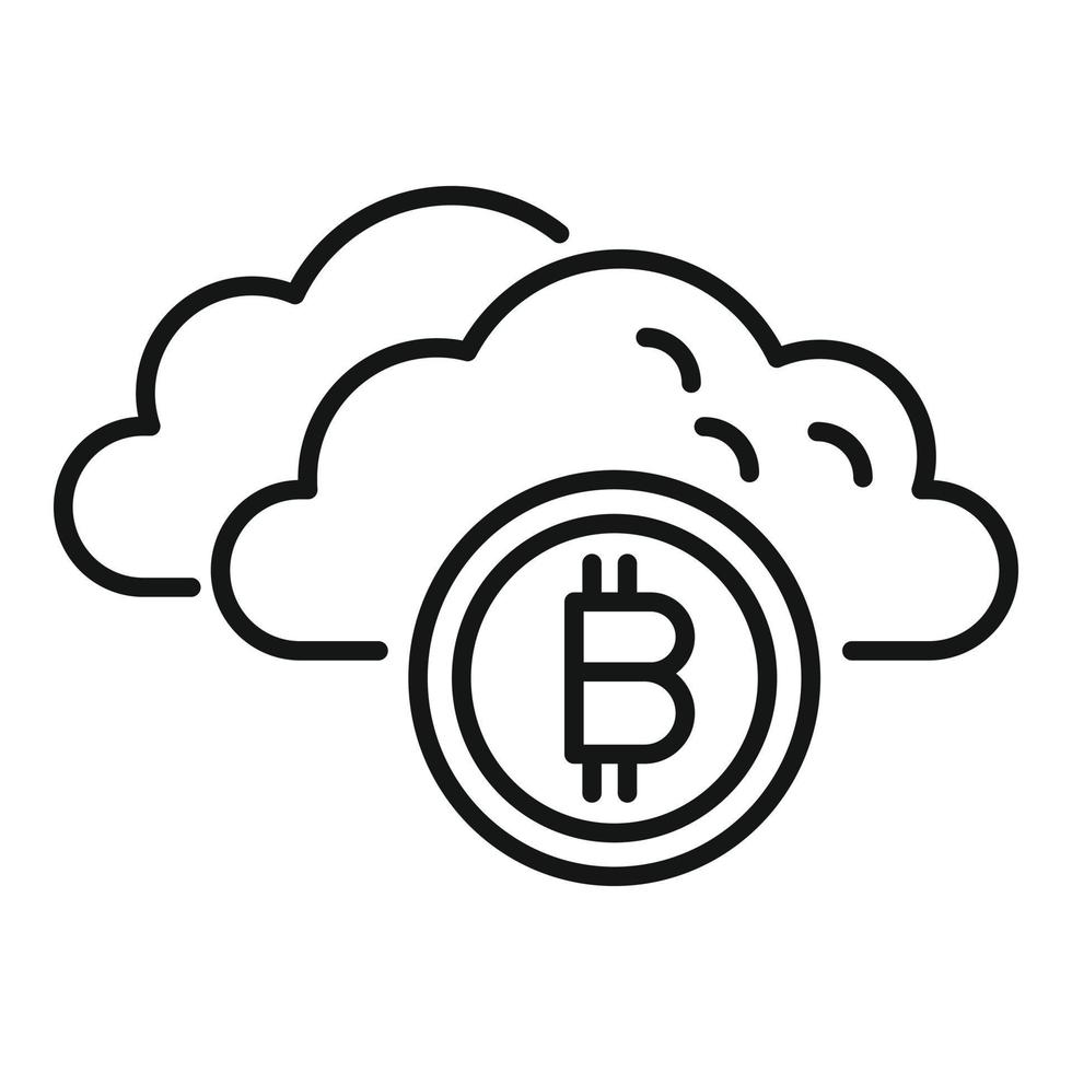 Cloud-Daten-Geld-Symbol-Umrissvektor. Zahlung finanzieren vektor