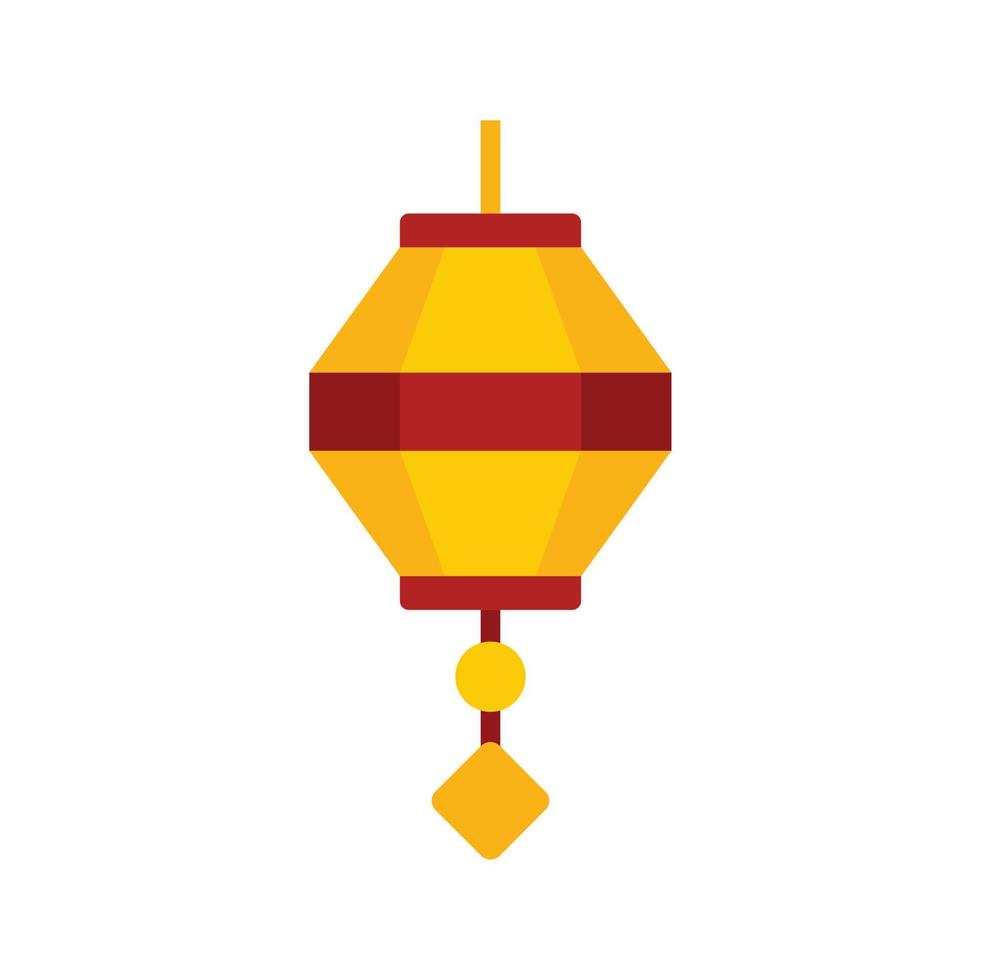 malerei chinesische laterne symbol flach isoliert vektor