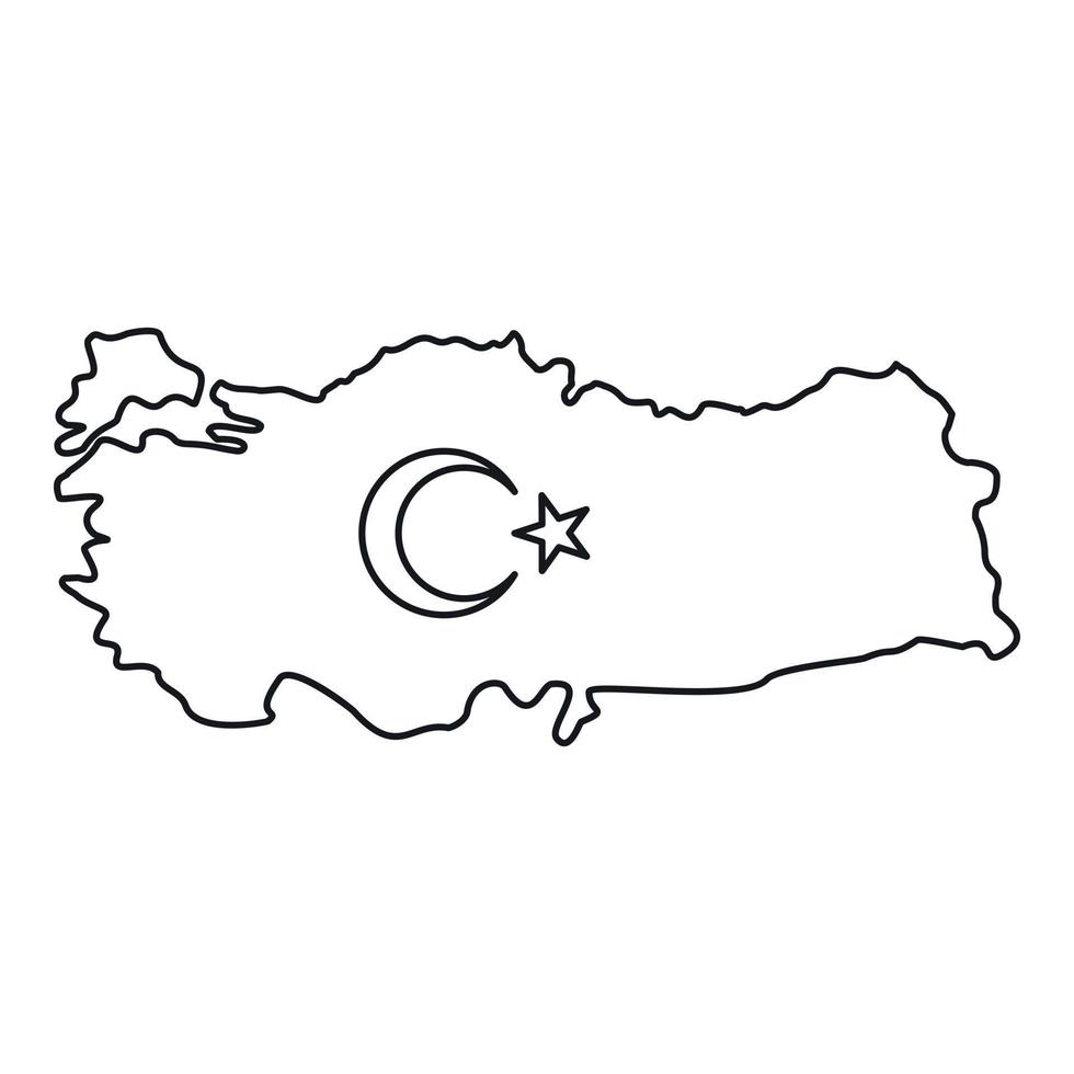 Karte von Türkei-Symbol, Umrissstil vektor