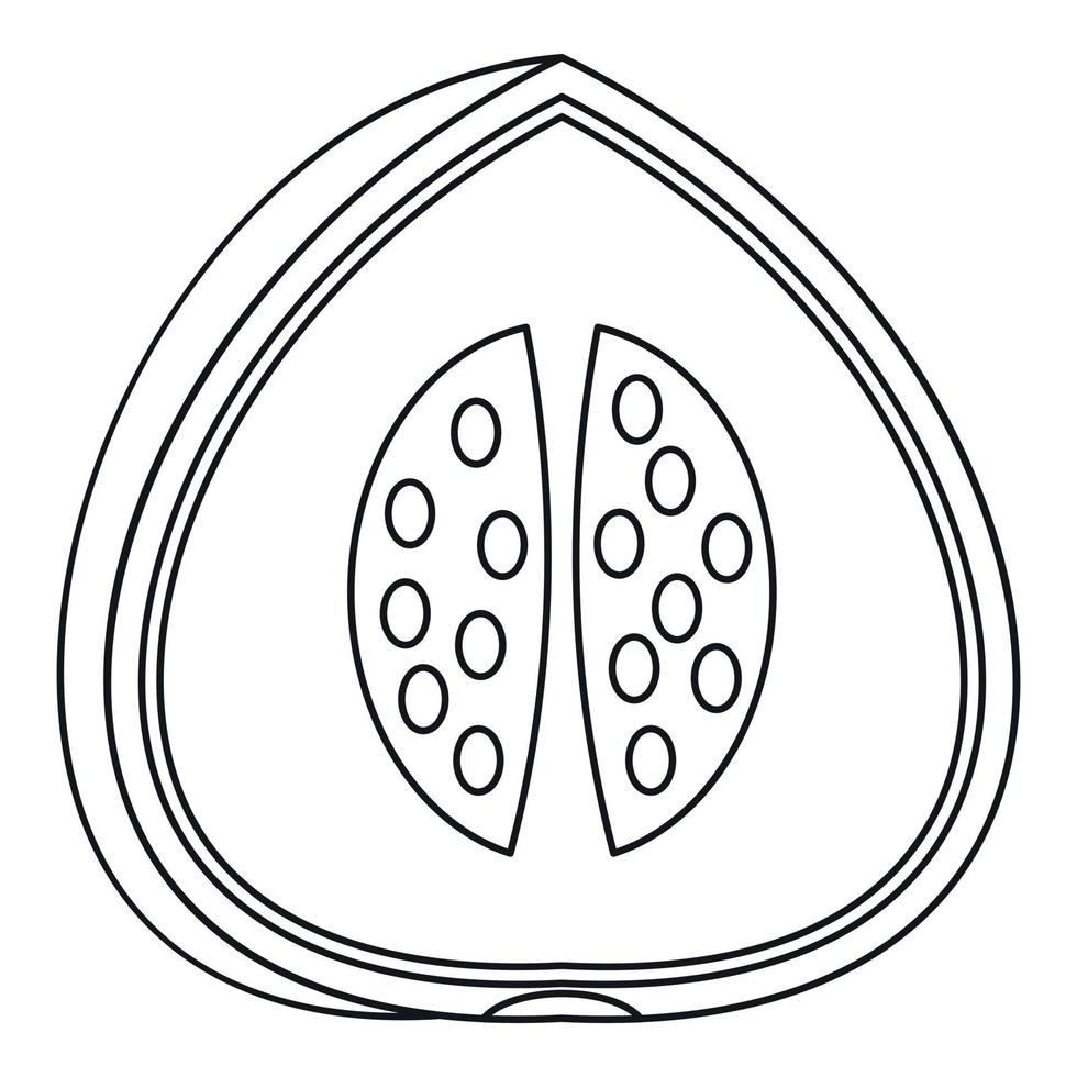 vattenmelon ikon, översikt stil vektor