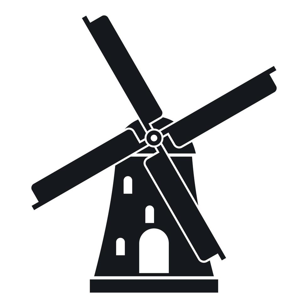 alte Windmühlenikone, einfacher Stil vektor