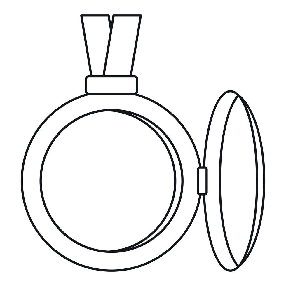 medaljong ikon, översikt stil vektor