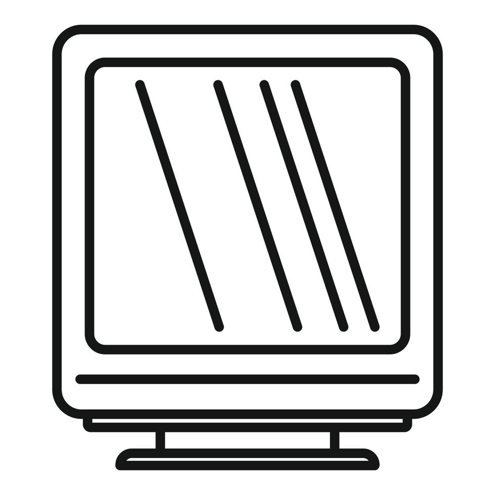 Macintosh-Monitorsymbol-Umrissvektor. Computer-Bildschirm vektor