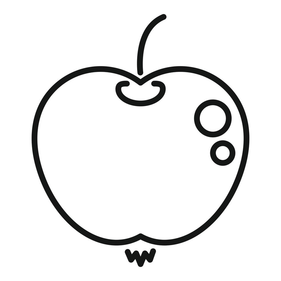 frischer Apfel-Symbol-Umrissvektor. Diätessen vektor