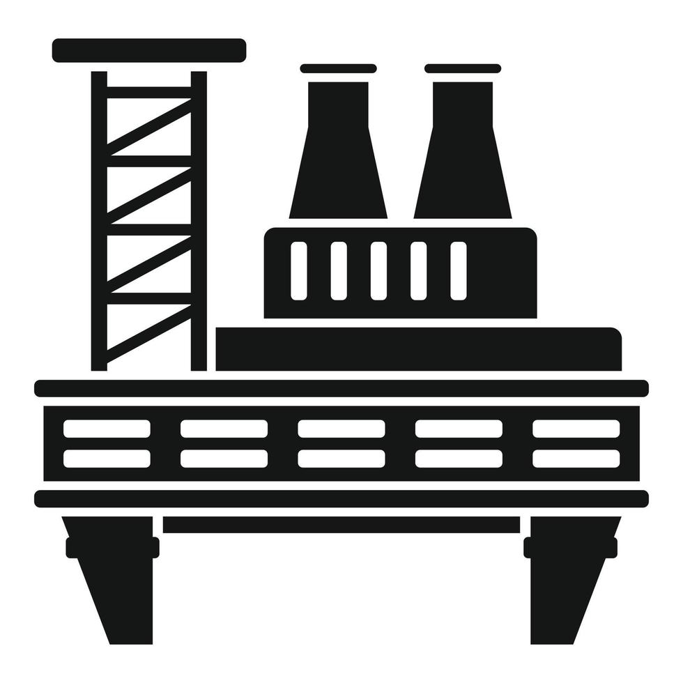 Ozean-Rig-Symbol einfacher Vektor. Gasplattform vektor