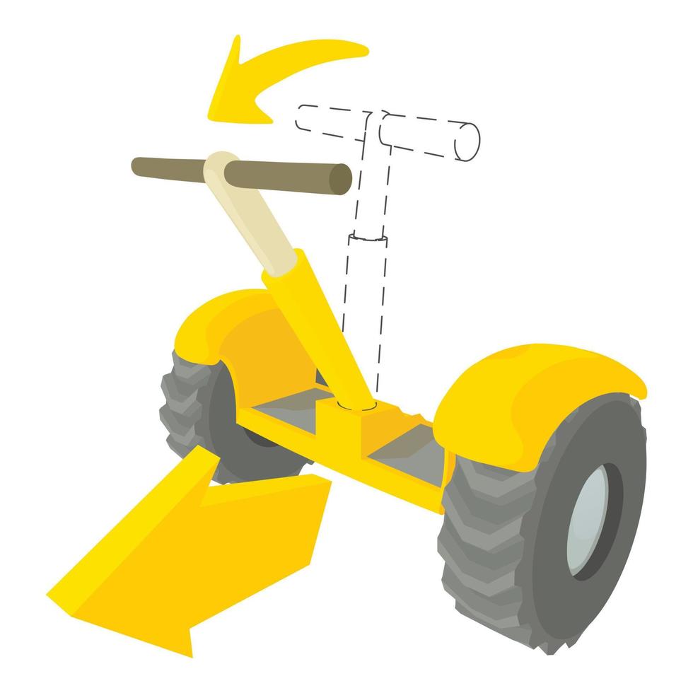 vorne geneigtes Segway-Symbol im Cartoon-Stil vektor