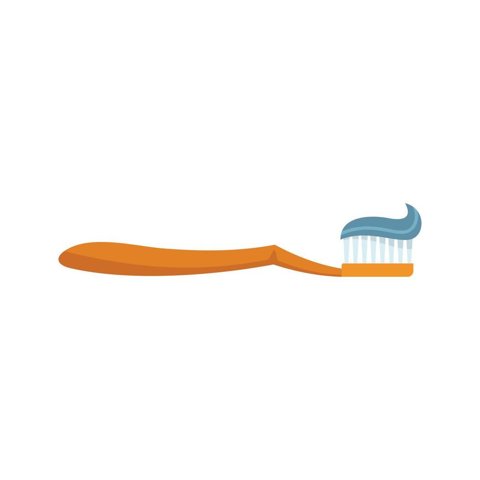 tandborste tandkräm ikon platt isolerat vektor