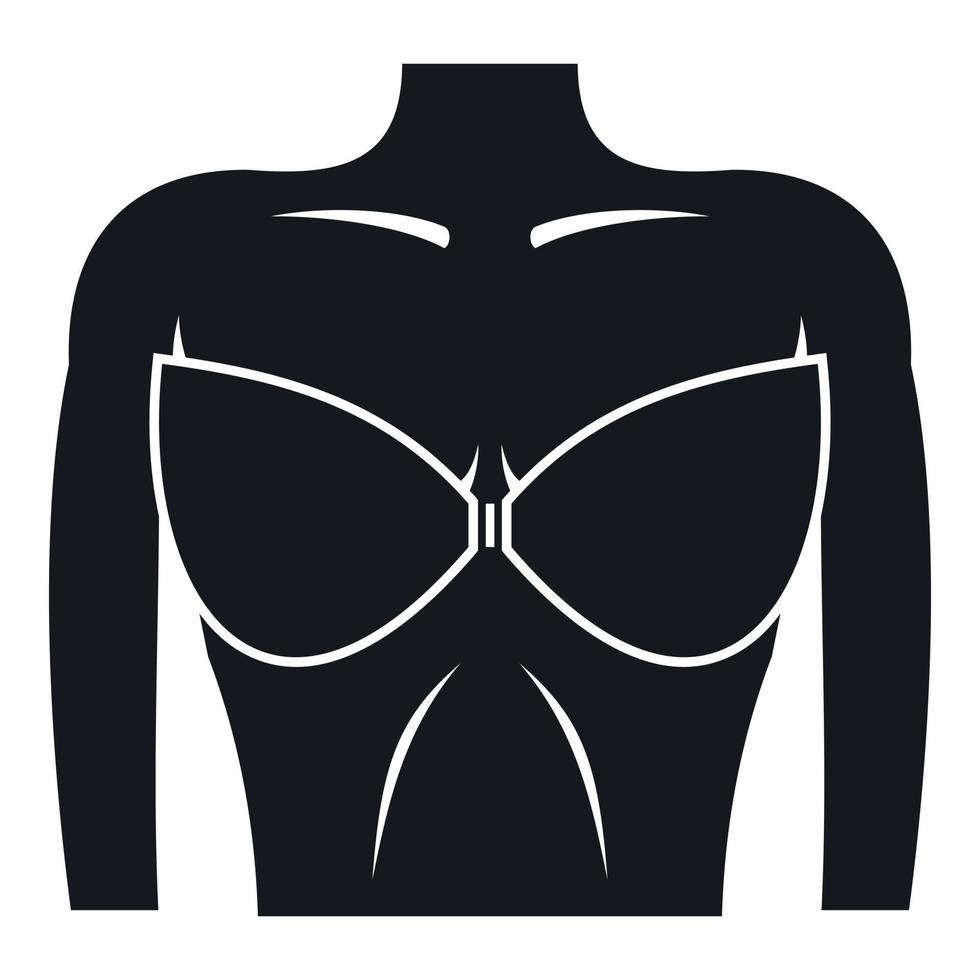 weibliche Brust in einer BH-Ikone, einfacher Stil vektor