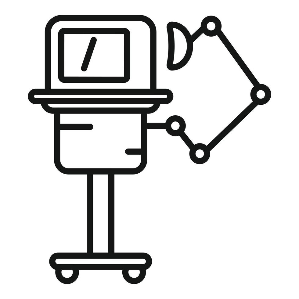 Symbol Umrissvektor für Sauerstoffgeräte. medizinische Maschine vektor