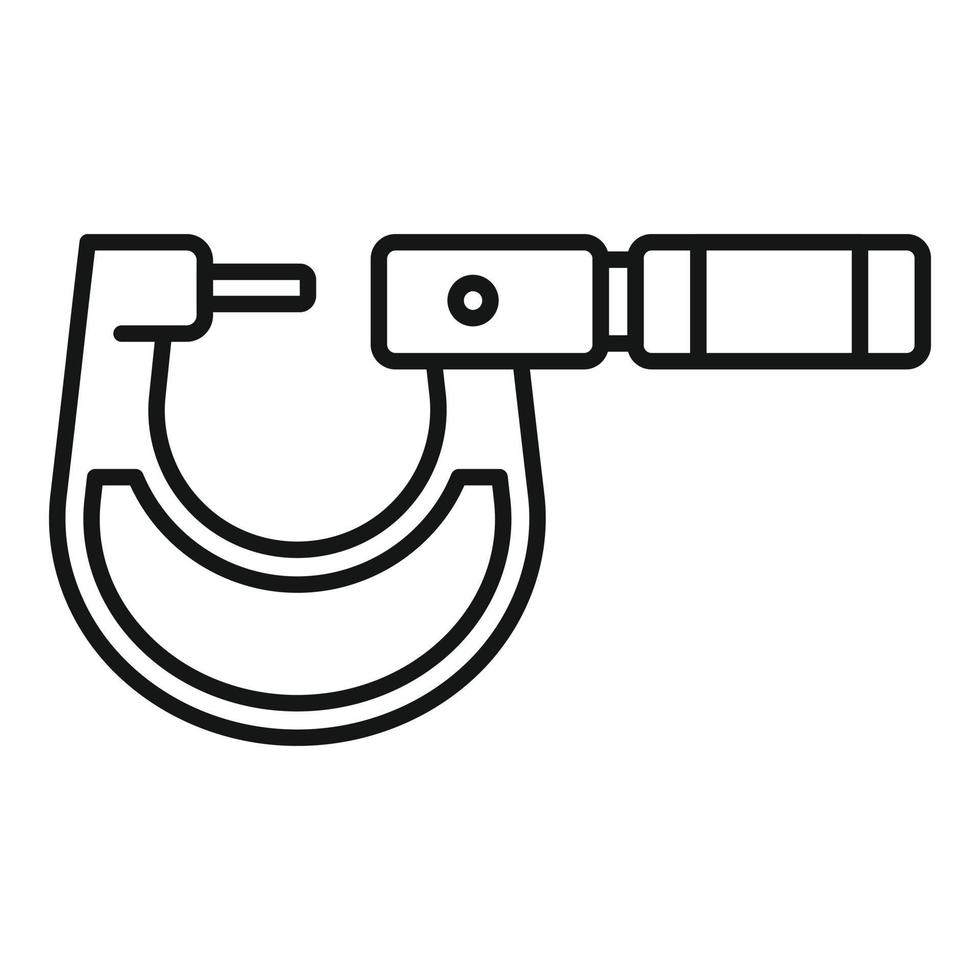 Mikrometer-Symbol Umrissvektor. Präzisions-Nonius vektor