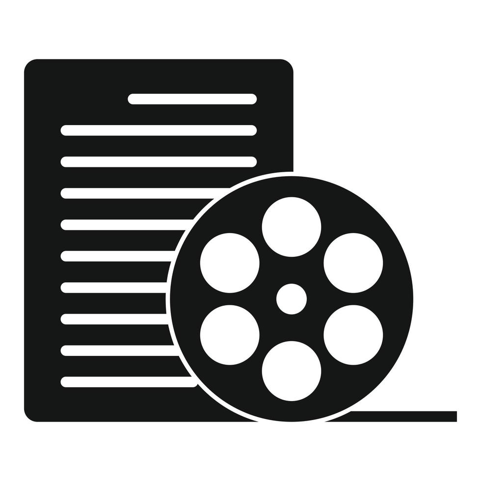 Video-Reel-Szenario-Symbol einfacher Vektor. filmische Tätigkeit vektor
