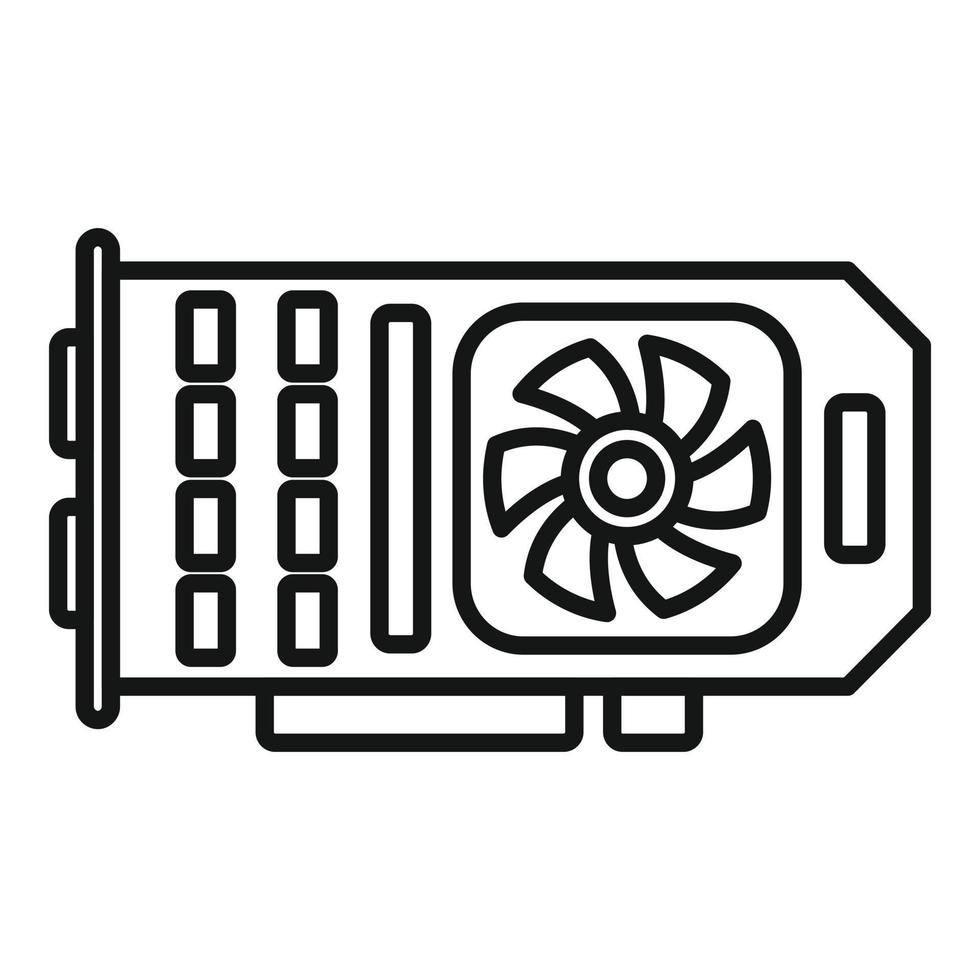 gpu-display-symbol-umrissvektor. Computervideo vektor