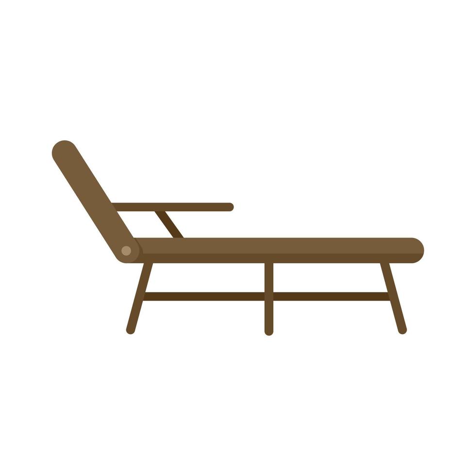 däck stol ikon platt isolerat vektor