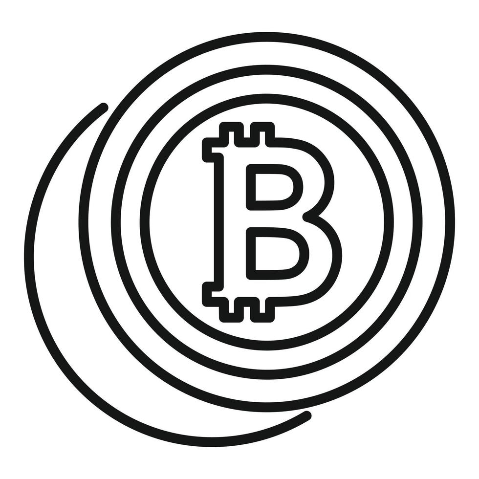 bitcoin mynt ikon översikt vektor. crypto pengar vektor