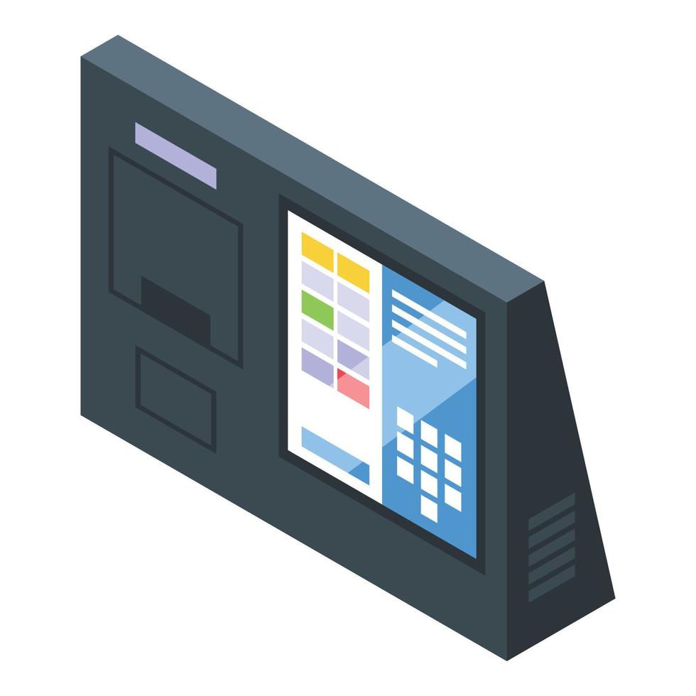 isometrischer vektor des touchscreen-registrierungssymbols. Geldeingang