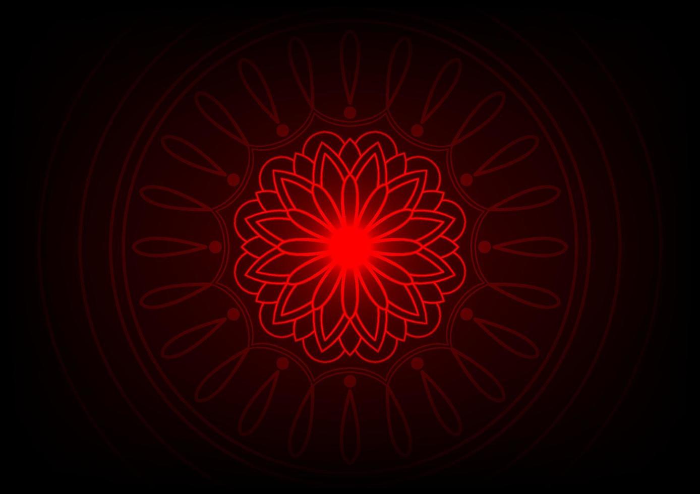 årgång design röd mandala blomma mönster bakgrund vektor