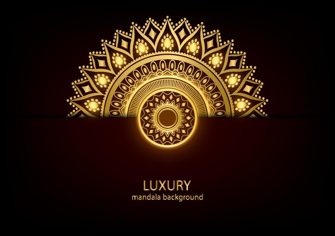 Luxus-Design-Vektor-Mandala-Goldblumenhintergrund vektor