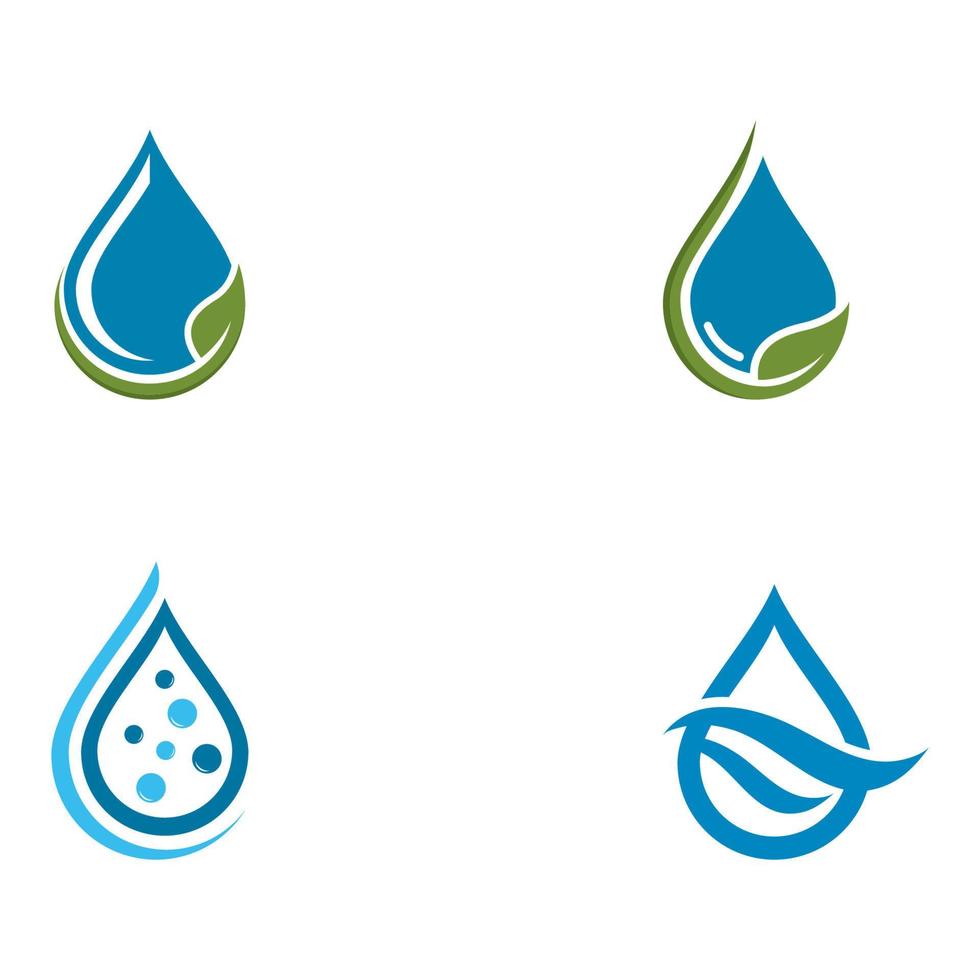 Reihe von abstrakten Wassertropfen-Symbolen, Logo vektor