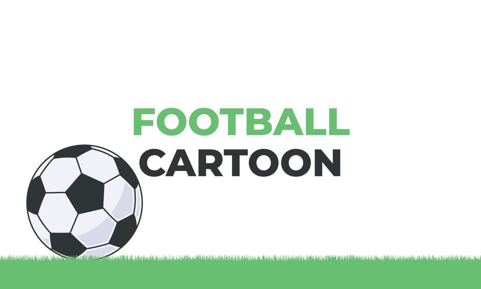 tecknad serie fotboll boll design på grön gräs isolerat med vit bakgrund vektor