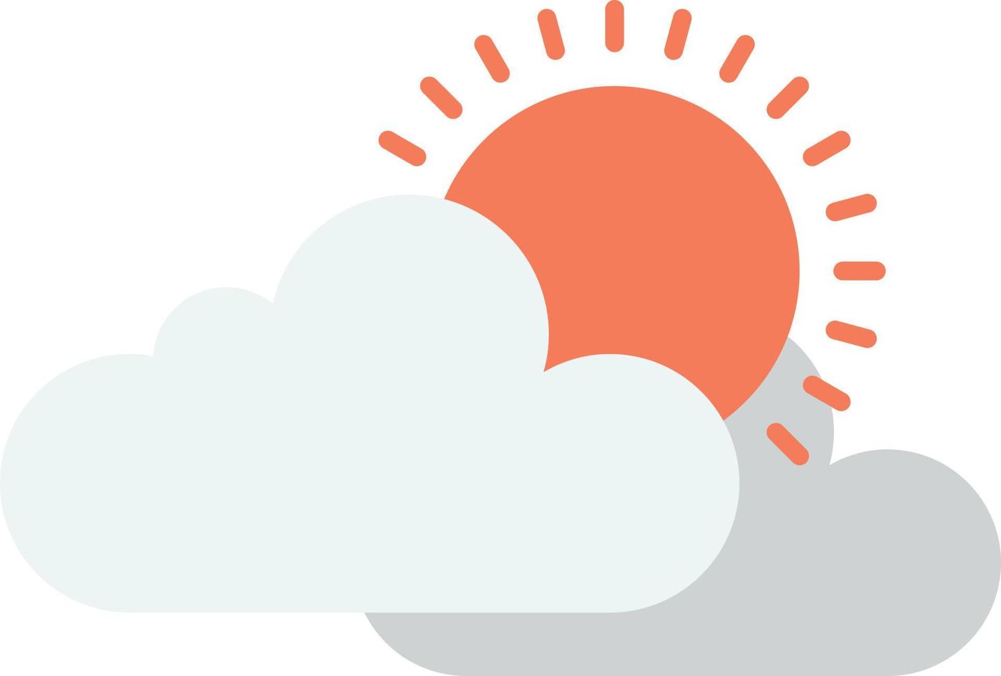 sonne und wolkenillustration im minimalen stil vektor