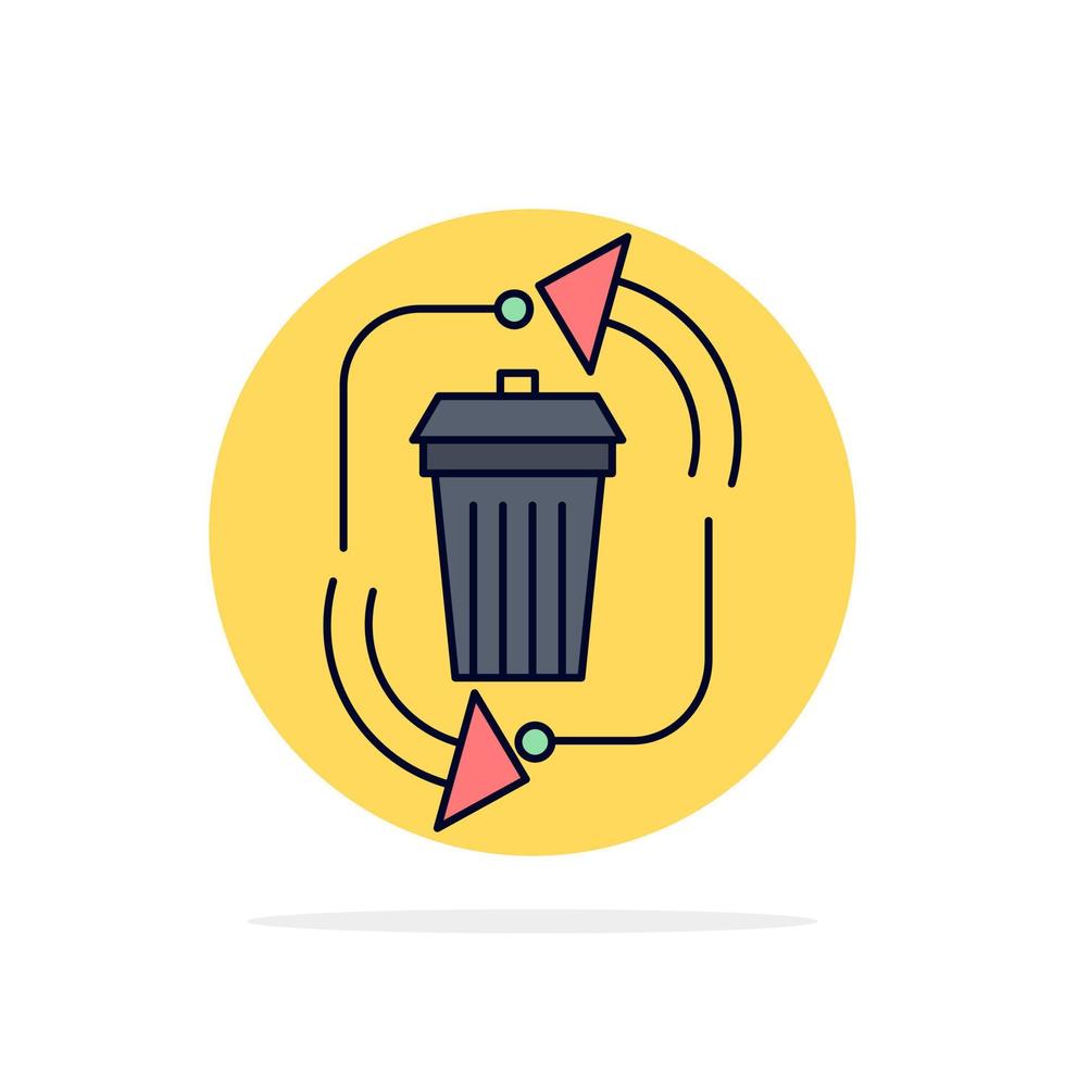 avfall förfogande sopor förvaltning återvinna platt Färg ikon vektor
