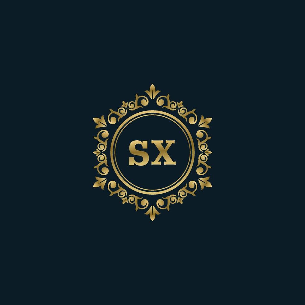 brev sx logotyp med lyx guld mall. elegans logotyp vektor mall.