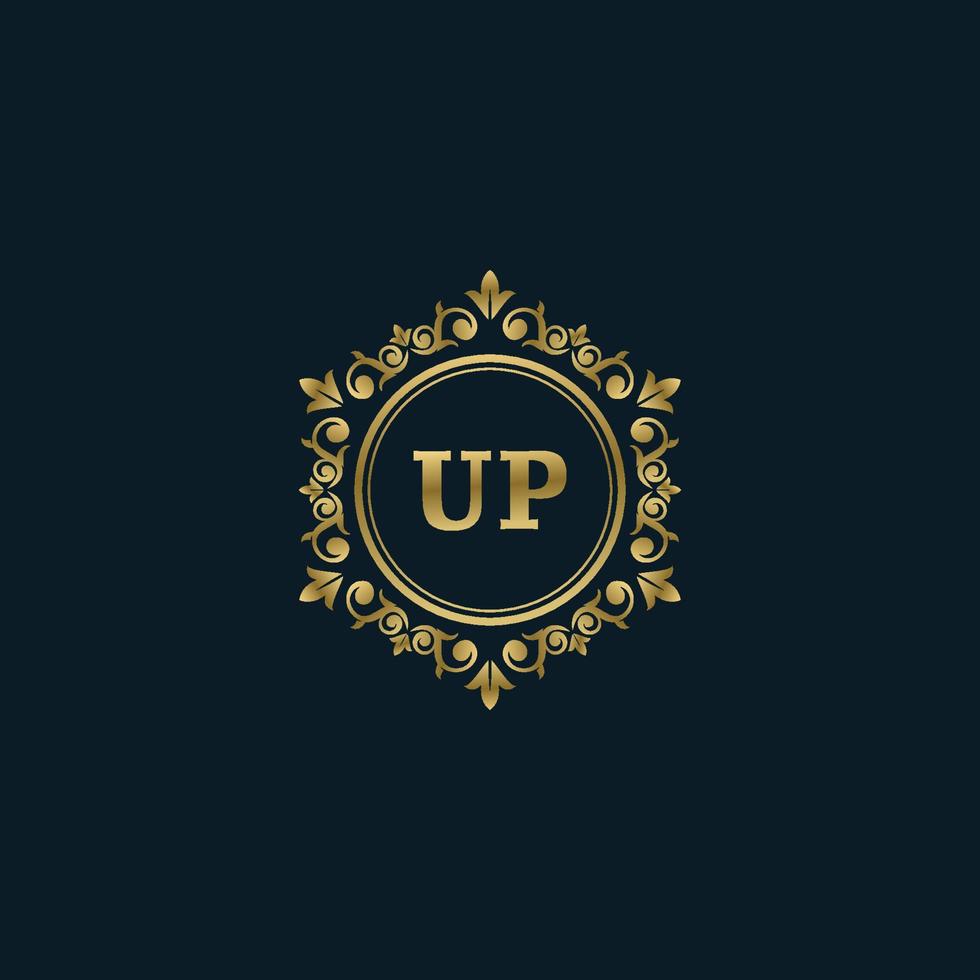 Letter-Up-Logo mit luxuriöser Goldvorlage. Eleganz-Logo-Vektorvorlage. vektor