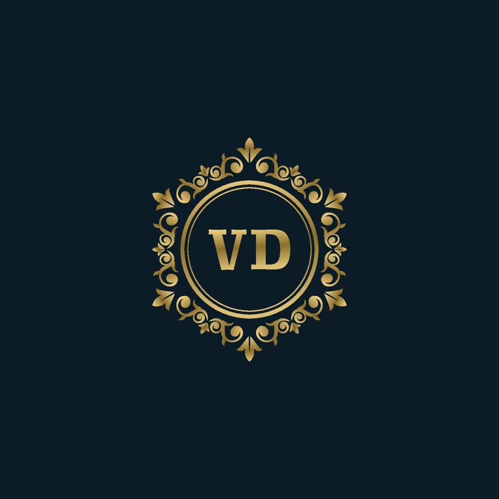 buchstabe vd logo mit luxusgoldvorlage. Eleganz-Logo-Vektorvorlage. vektor