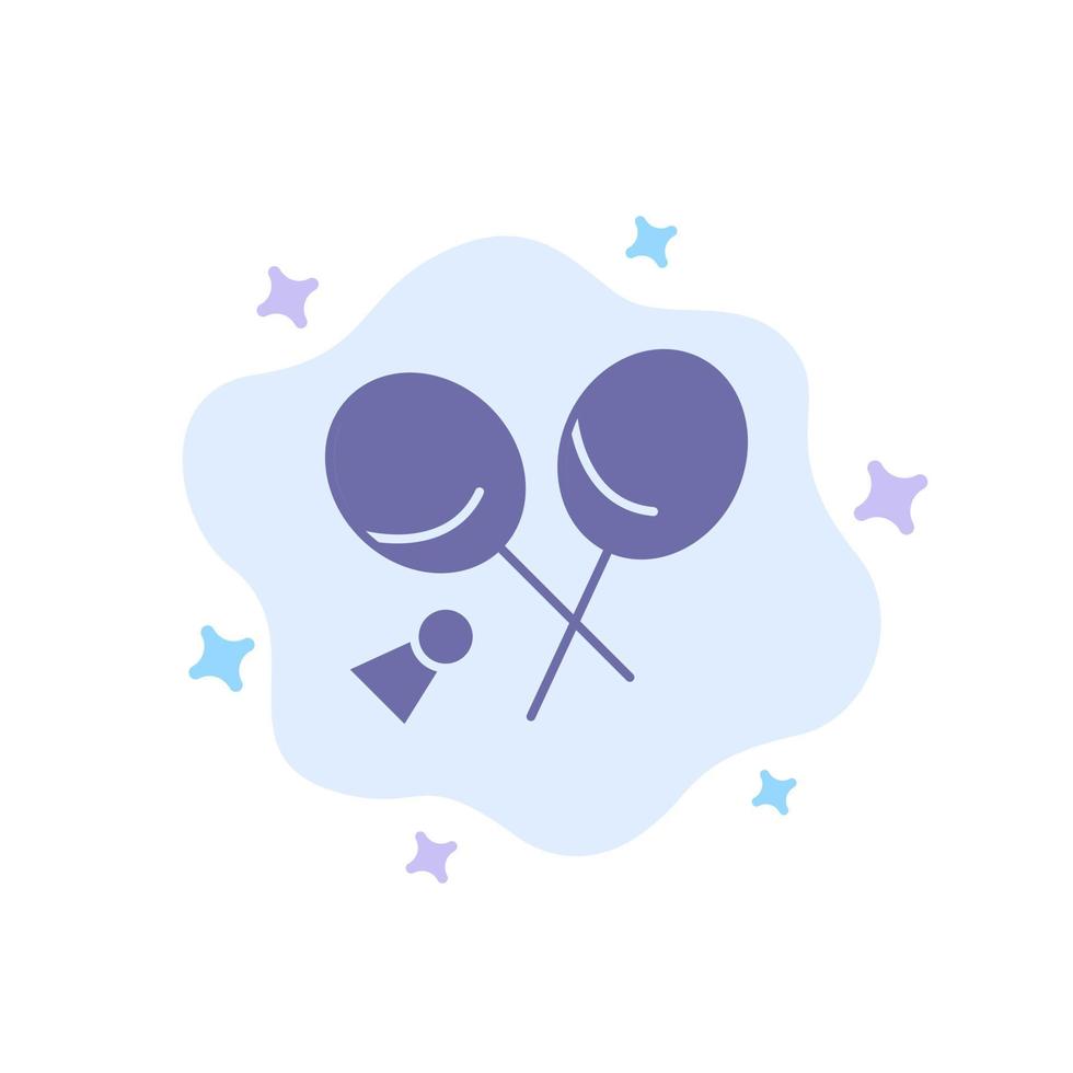 Badmintonschläger Sport Frühling blaues Symbol auf abstraktem Wolkenhintergrund vektor