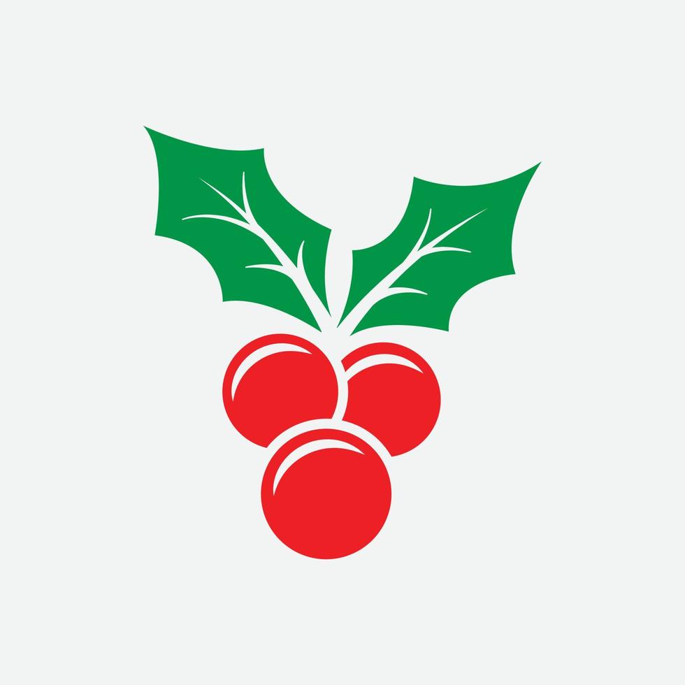 Weihnachtsstechpalmenbeere-Symbol. Weihnachtsbeeren-Gestaltungselement. Beeren-Symbol. Vektor-Illustration vektor