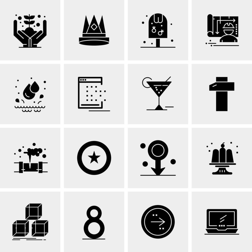 16 universelle Business-Icons Vektor kreative Icon-Illustration zur Verwendung in Web- und Mobilprojekten