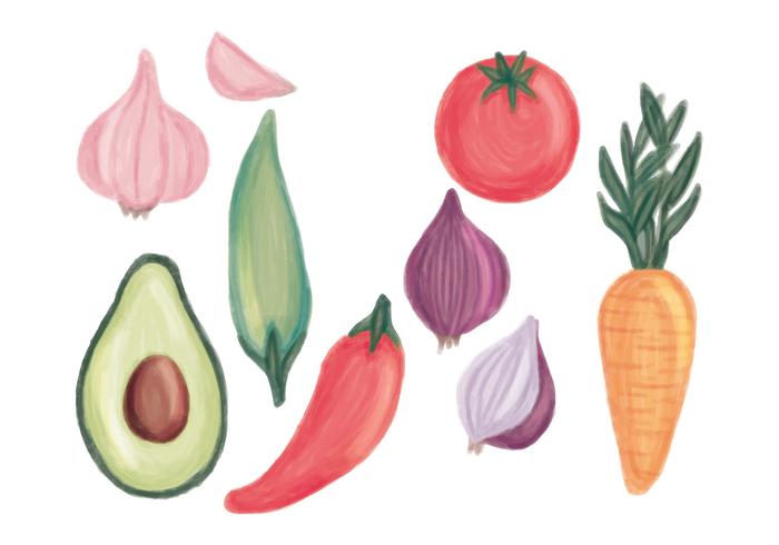 Vektor Hand gezeichnet Gemüse-Set
