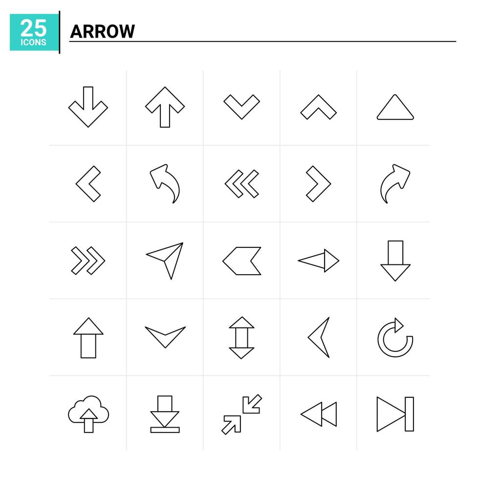 25 Pfeilsymbole setzen Vektorhintergrund vektor