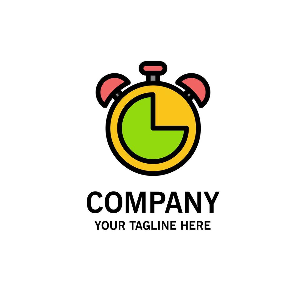 Wecker Bildung Timer Business Logo Vorlage flache Farbe vektor