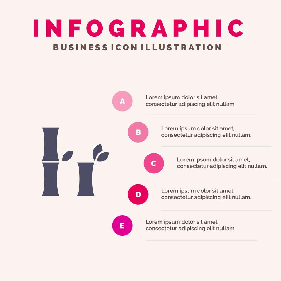 Bambus China Chinesisch Infografiken Präsentationsvorlage Präsentation in 5 Schritten vektor