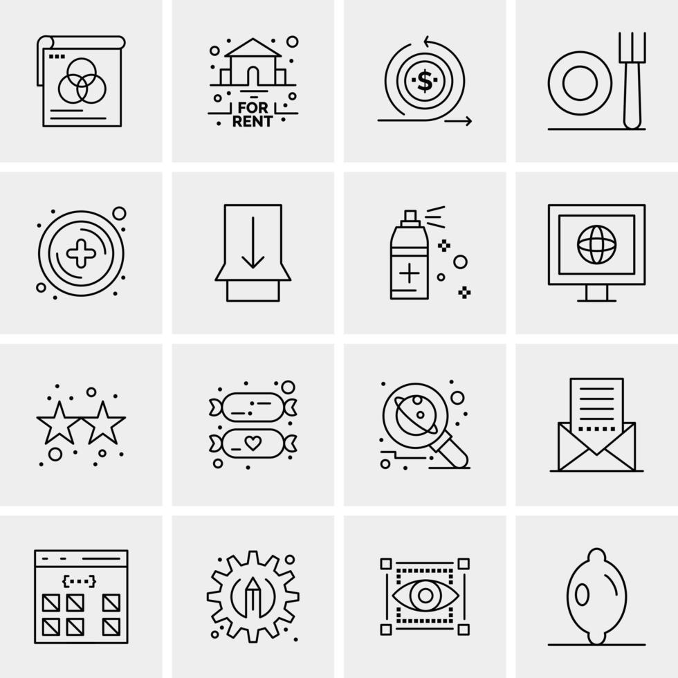 16 universelle Business-Icons Vektor kreative Icon-Illustration zur Verwendung in Web- und Mobilprojekten