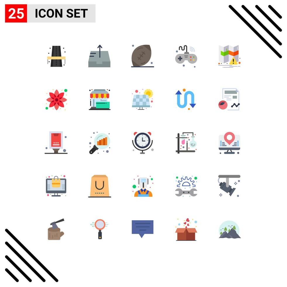 universell ikon symboler grupp av 25 modern platt färger av Karta saker boll iot spel redigerbar vektor design element