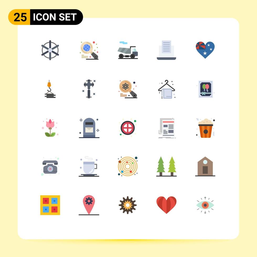 25 kreativ ikoner modern tecken och symboler av kran flagga quad Land text redigerbar vektor design element