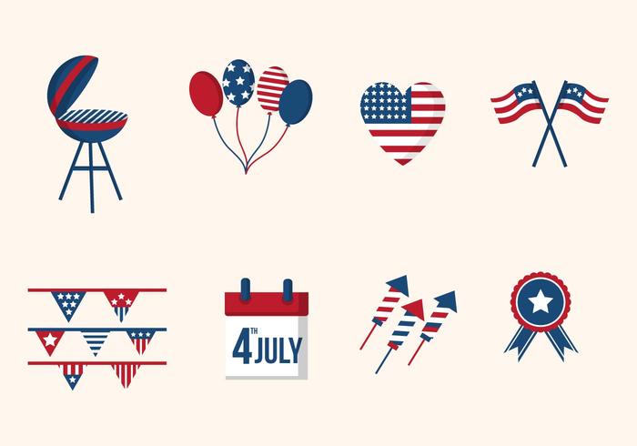 Flat USA Independence Day Vectors