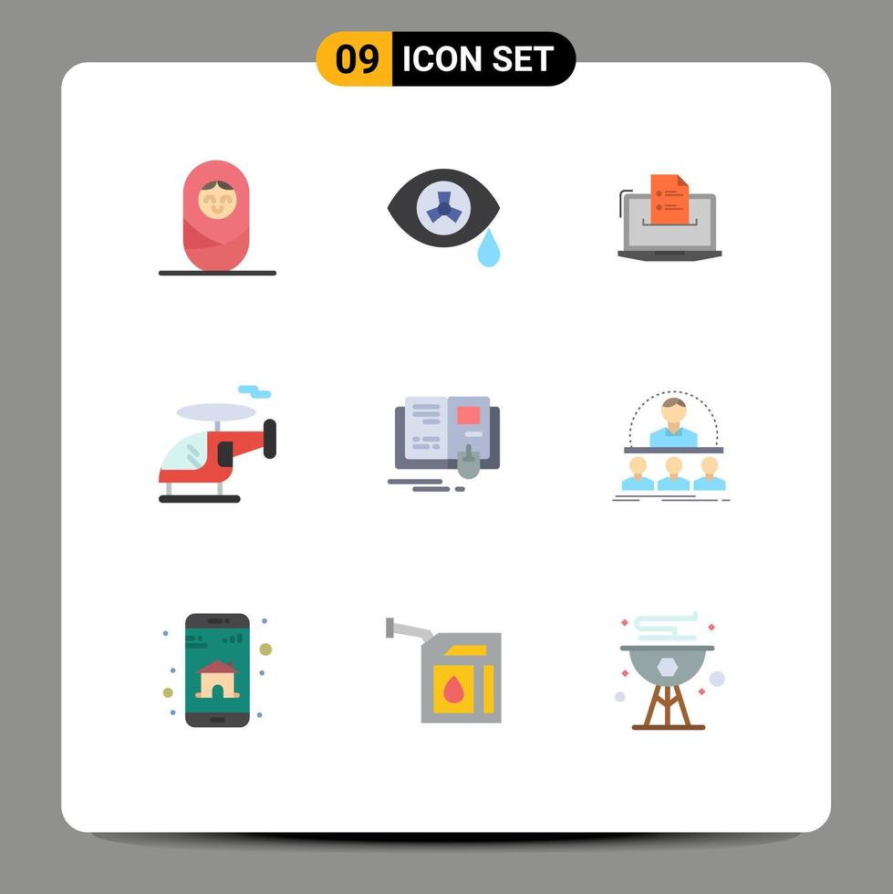 Stock Vector Icon Pack mit 9 Zeilenzeichen und Symbolen für Bildung, Fahrzeug, Wettbewerber, Transport, Web, editierbare Vektordesign-Elemente