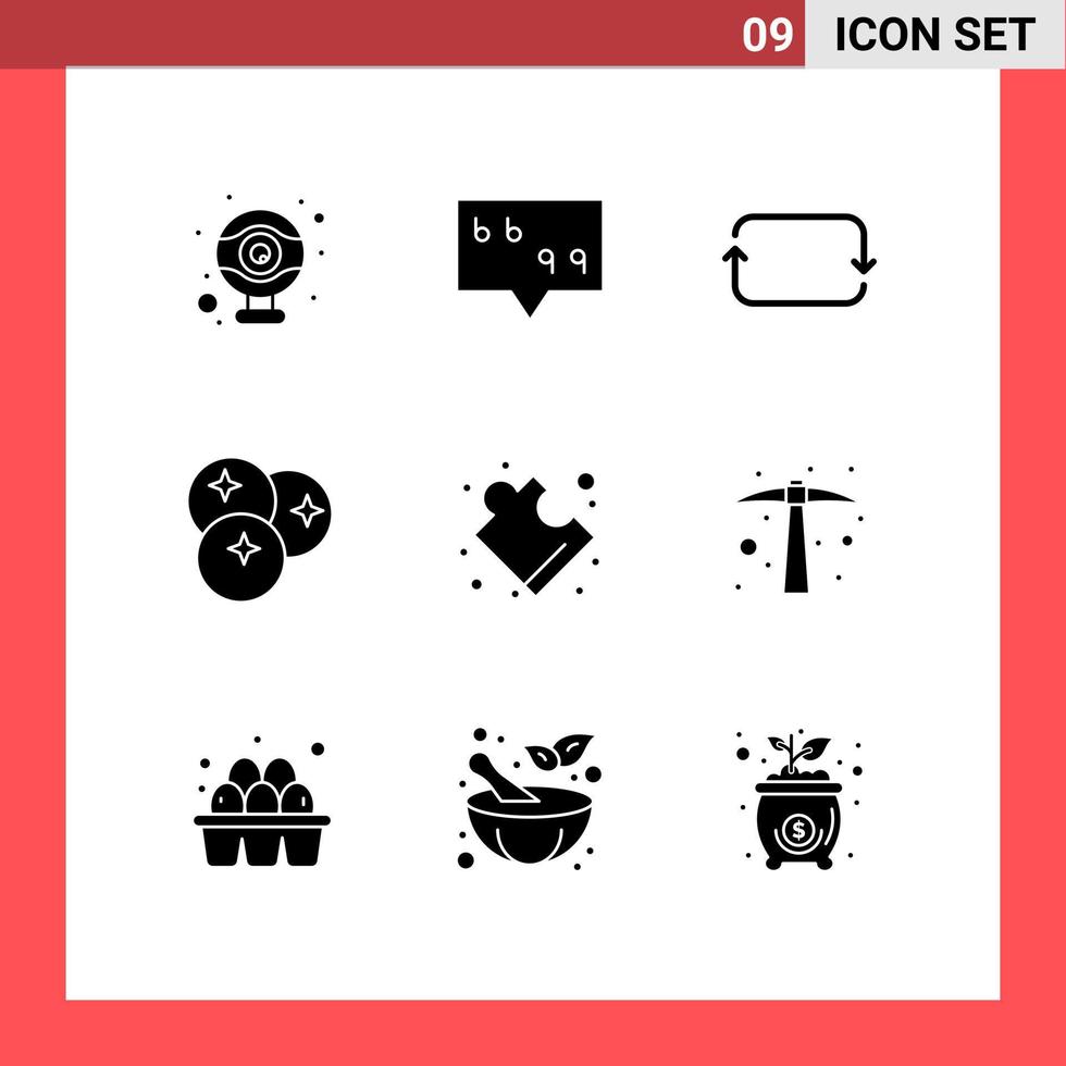 modern uppsättning av 9 fast glyfer pictograph av lösning komplex Twitter linje frukt redigerbar vektor design element