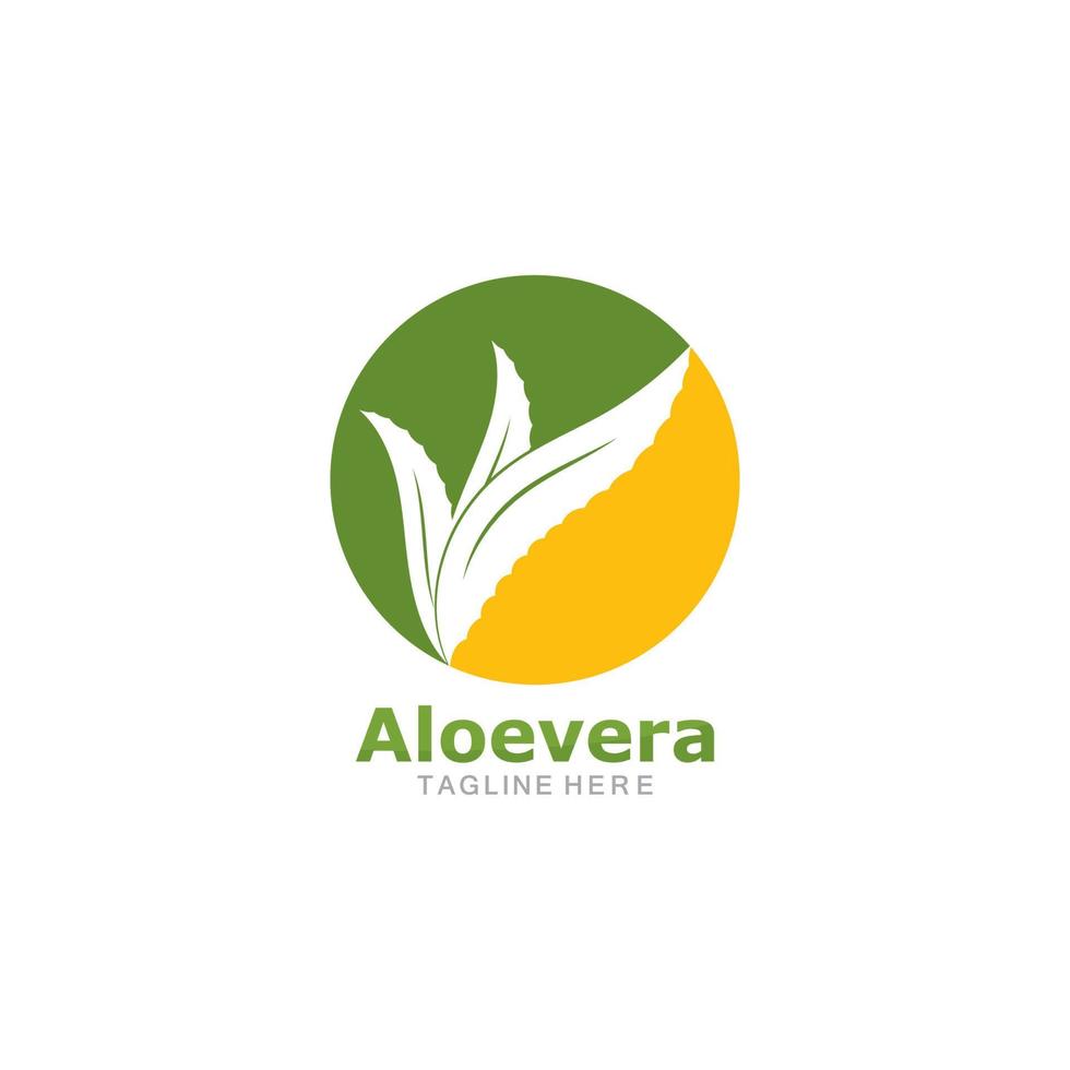 Satz von Aloevera-Logo-Vorlagen-Vektorsymbol vektor