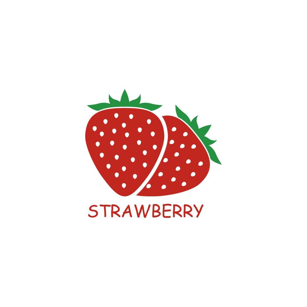 jordgubb logotyp mall vektor ikon illustration