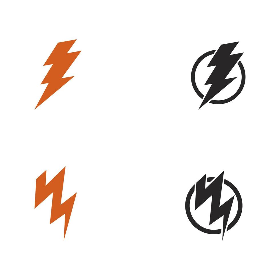 blixt, elektrisk kraft vektor logotyp design element. energi och åska elektricitet symbol