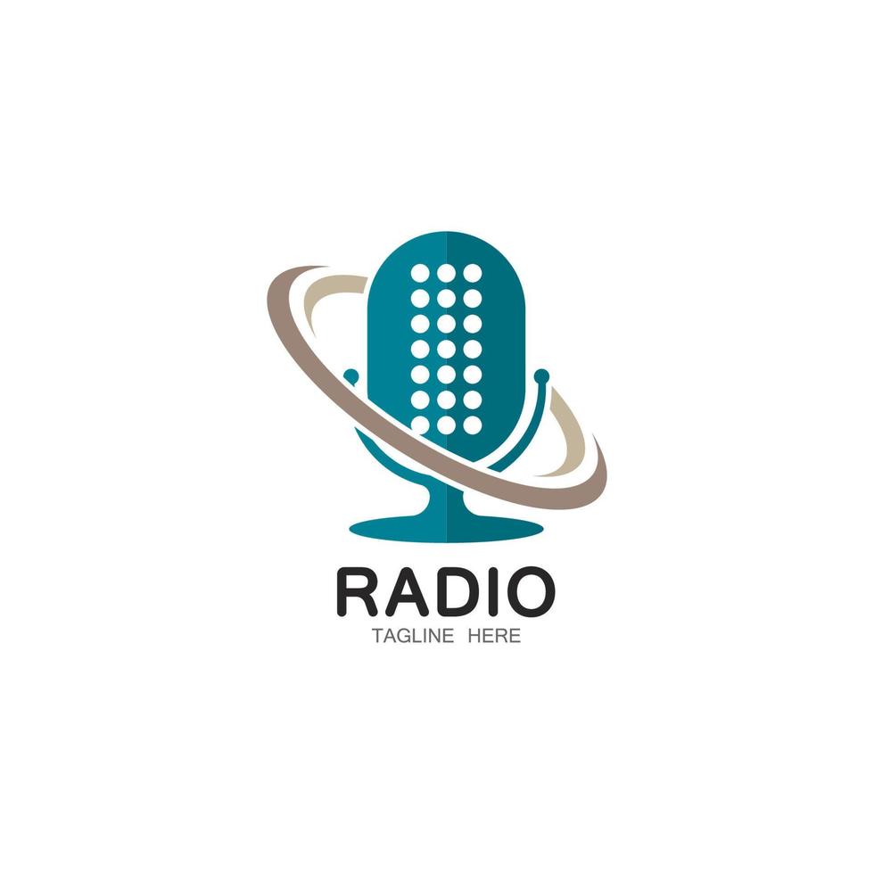 radio logotyp mall vektor ikon illustration