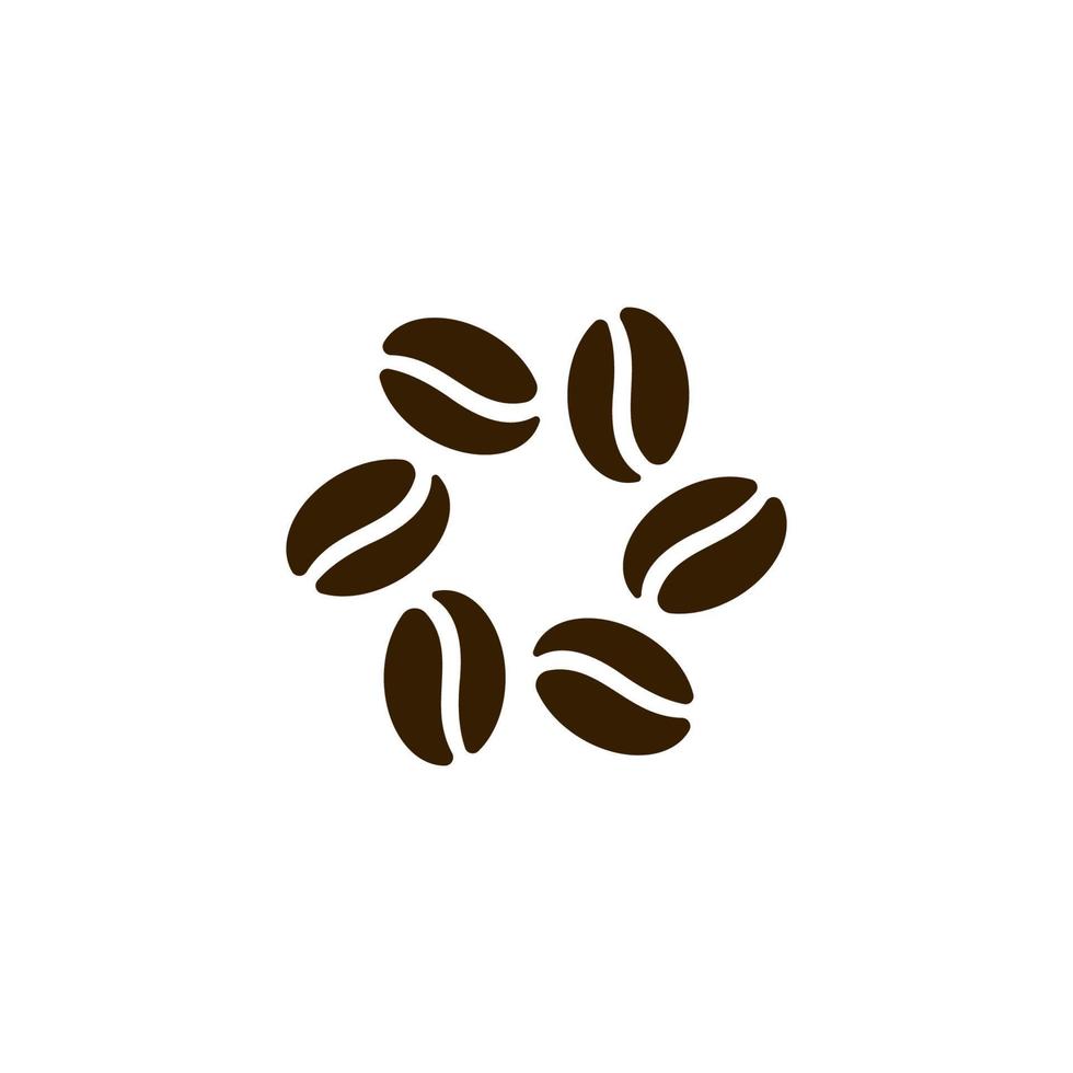 vektor kaffebönor mall vektor ikonillustration