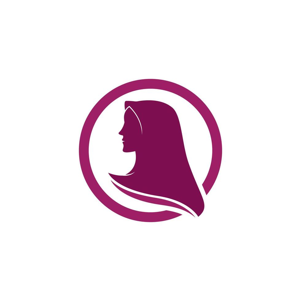 muslim hijab logotyp mall vektor illustration