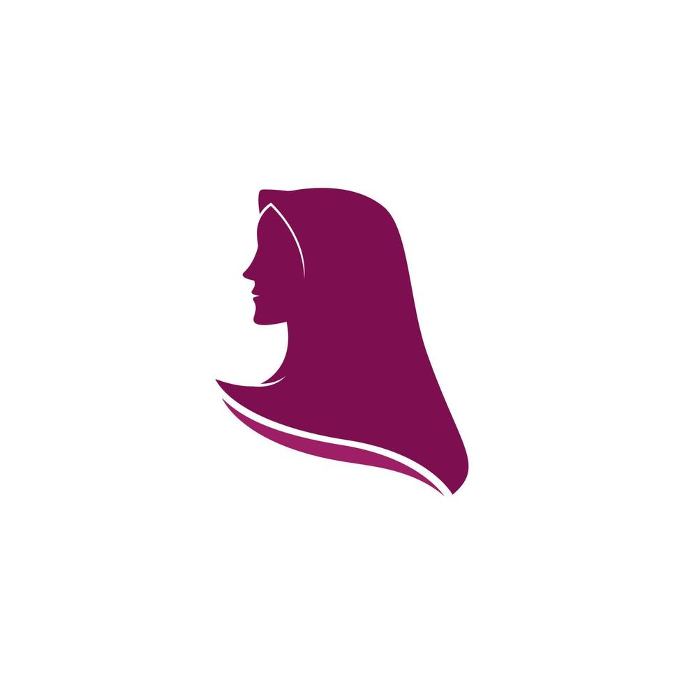 muslim hijab logotyp mall vektor illustration